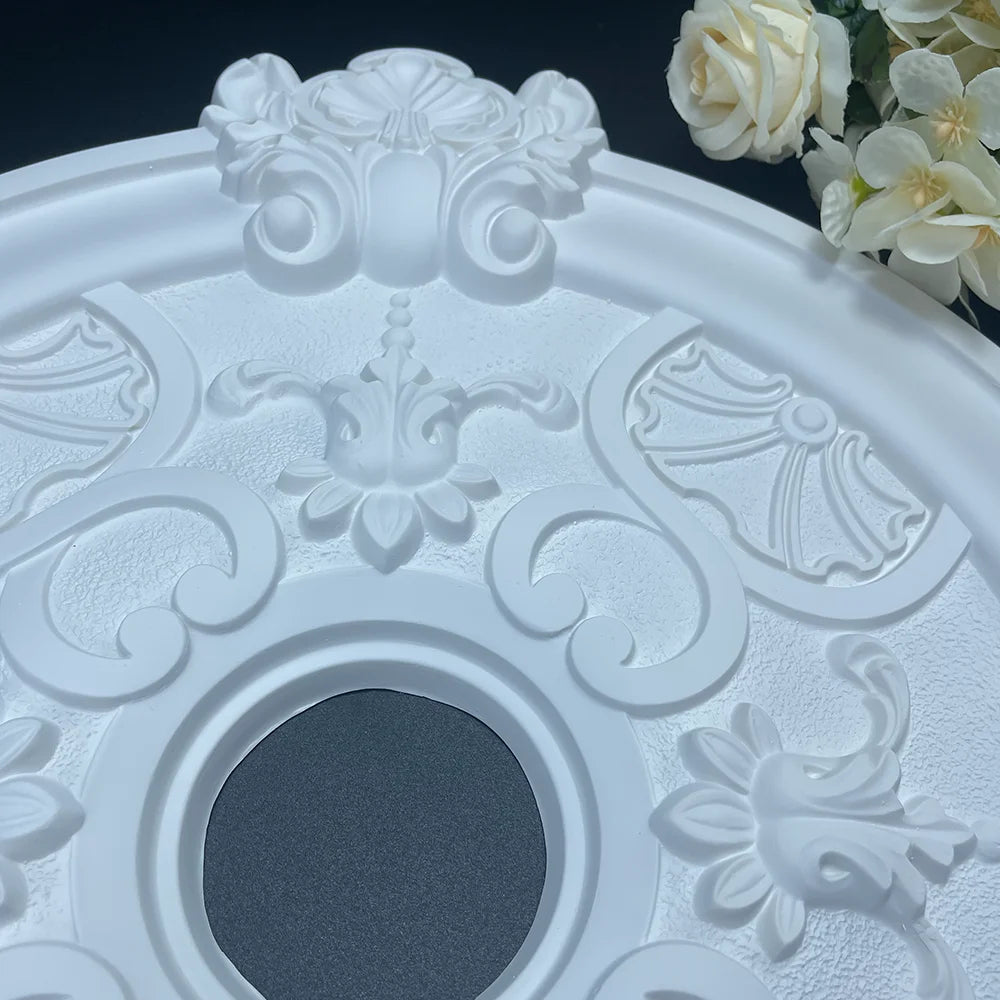 White PU lamp panel imitation gypsum resin PVC polyurethane construction home decoration decoration material disc foam