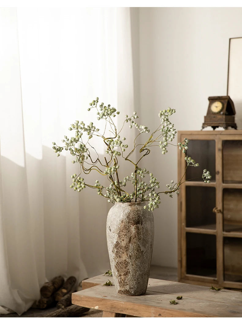 Jingdezhen mottled retro new Chinese pot wabi-sabi wind decorative ornaments entryway TV cabinet vase