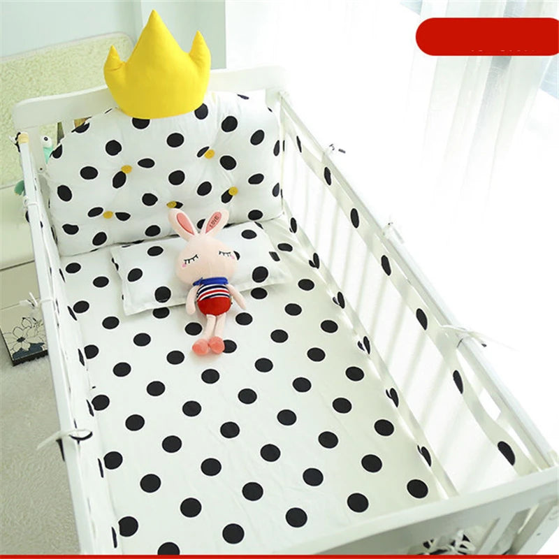 Summer Universal Breathable Crib Bumper Fashion Printed Pattern Kids Bedding Set High Quality Soft Skin-Friendly Newborn Sheets