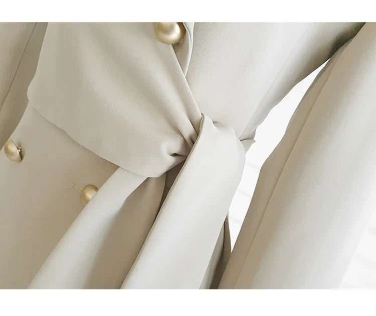 H Han Queen Autumn Winter Dresses Korean Lace-Up Professional Jacket Vestido Elegant Fashion Slim Office Party Casual Dress