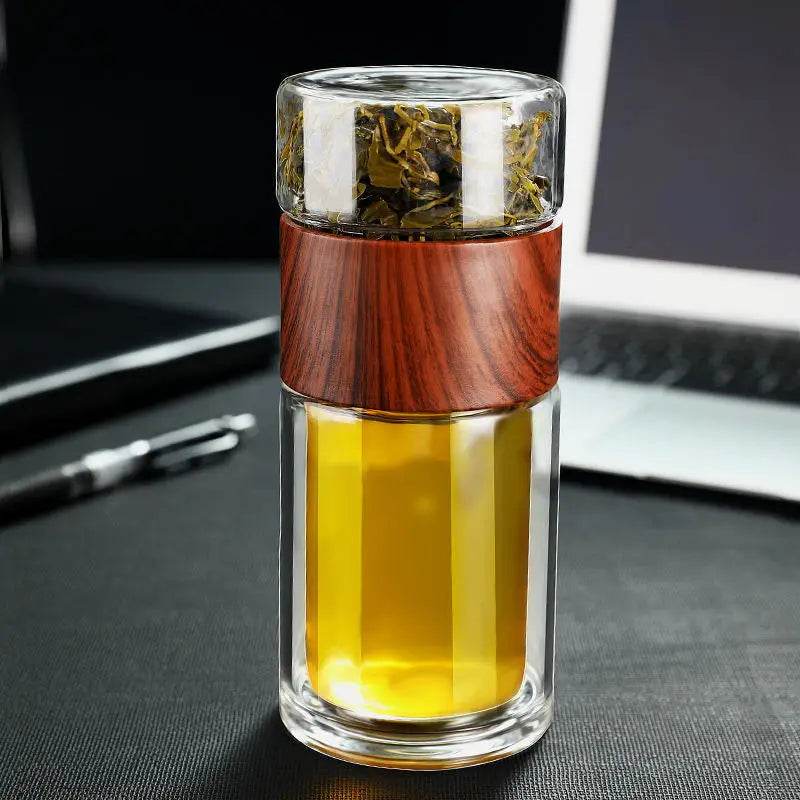 High Quality Double Glass Water Bottle With Case Tea Drink Bottle Infuser Tumbler Drinkware Waterbottle Eco-Friendly - AIAZ