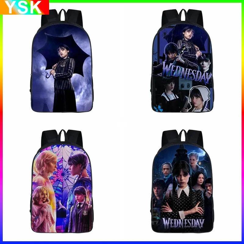 Wednesday Addams Backpack Wednesday School Bag with The Same Style Primary School School Bag Children's Backpack Meal Kit - AIAZ