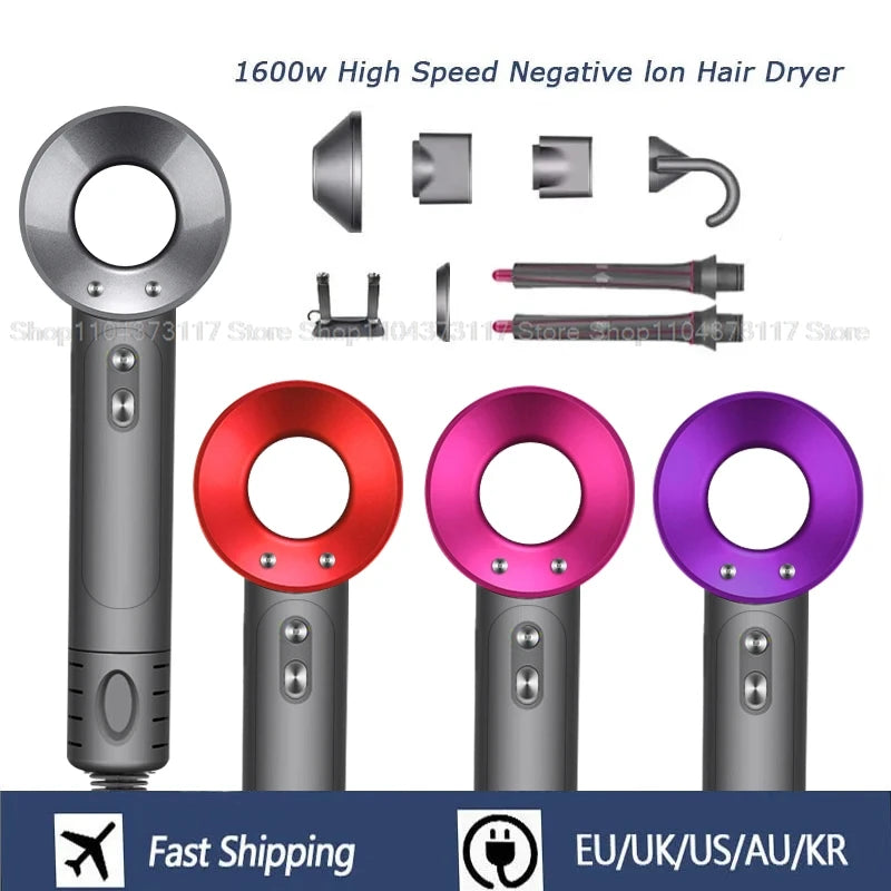 Leafless Hair Dryer New Professional With Flyaway Attachment Negative Ionic Premium Hair Dryers Multifunction Salon Style Tool