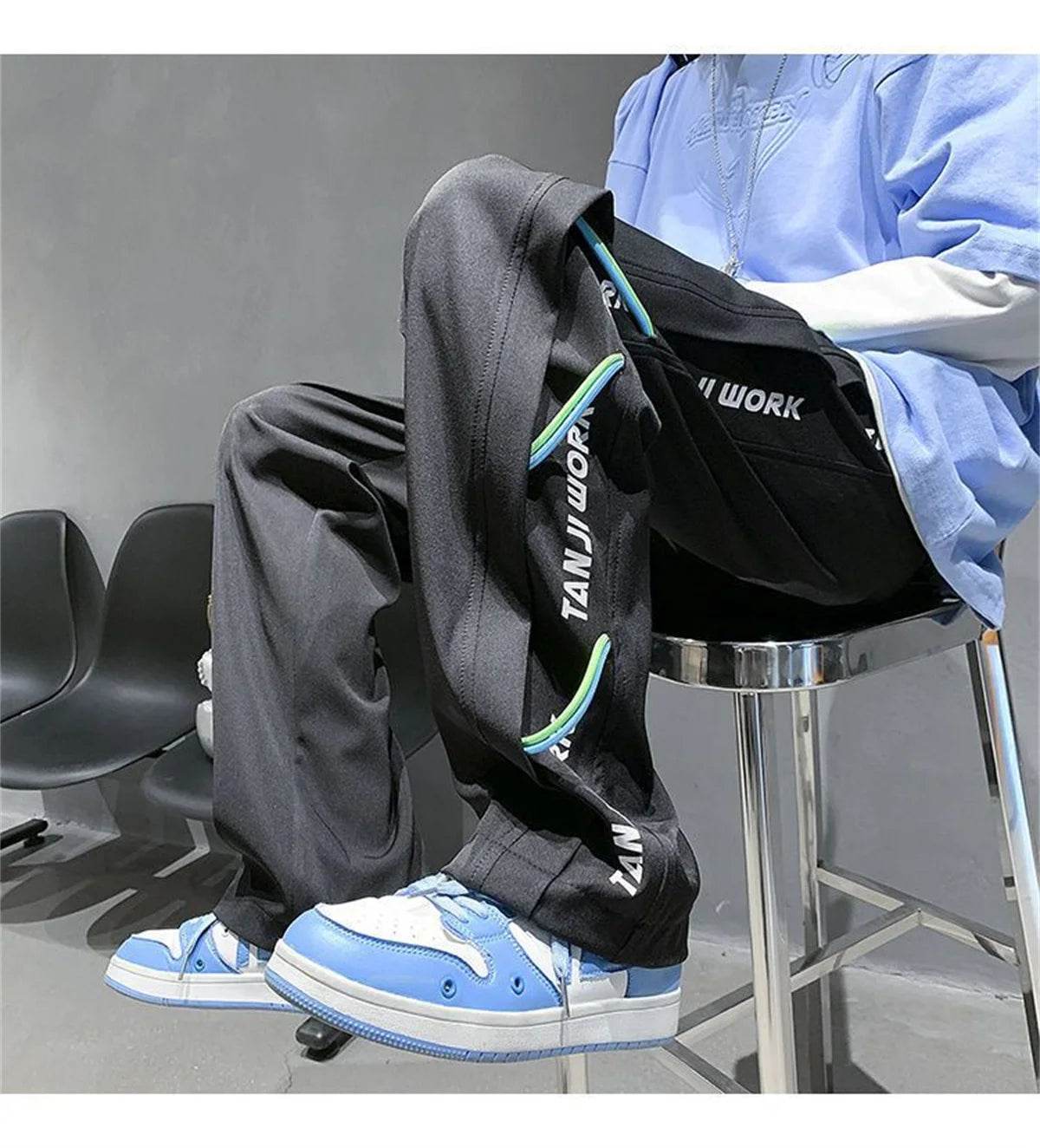 2025 New Fashion Trends Men's Casual Pants Processing Pants Thin Loose Oversized Elastic Breathable and Ventilated Pants - AIAZ