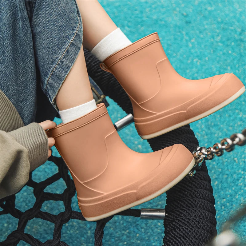 Cute Parent-Child Rain Boots Women's Anti-Slip Waterproof oes Four Seasons Universal Slip-Resistant Rubber Boots