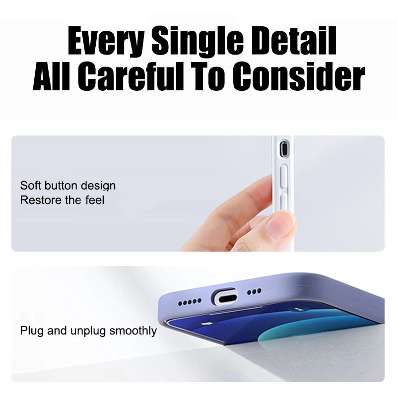 Luxury Liquid Silicone Phone Case for APPLE iPhone 11 13 12 14 15 16 Pro Max Cases for iPhone 15 Plus Shockproof Protector Cover