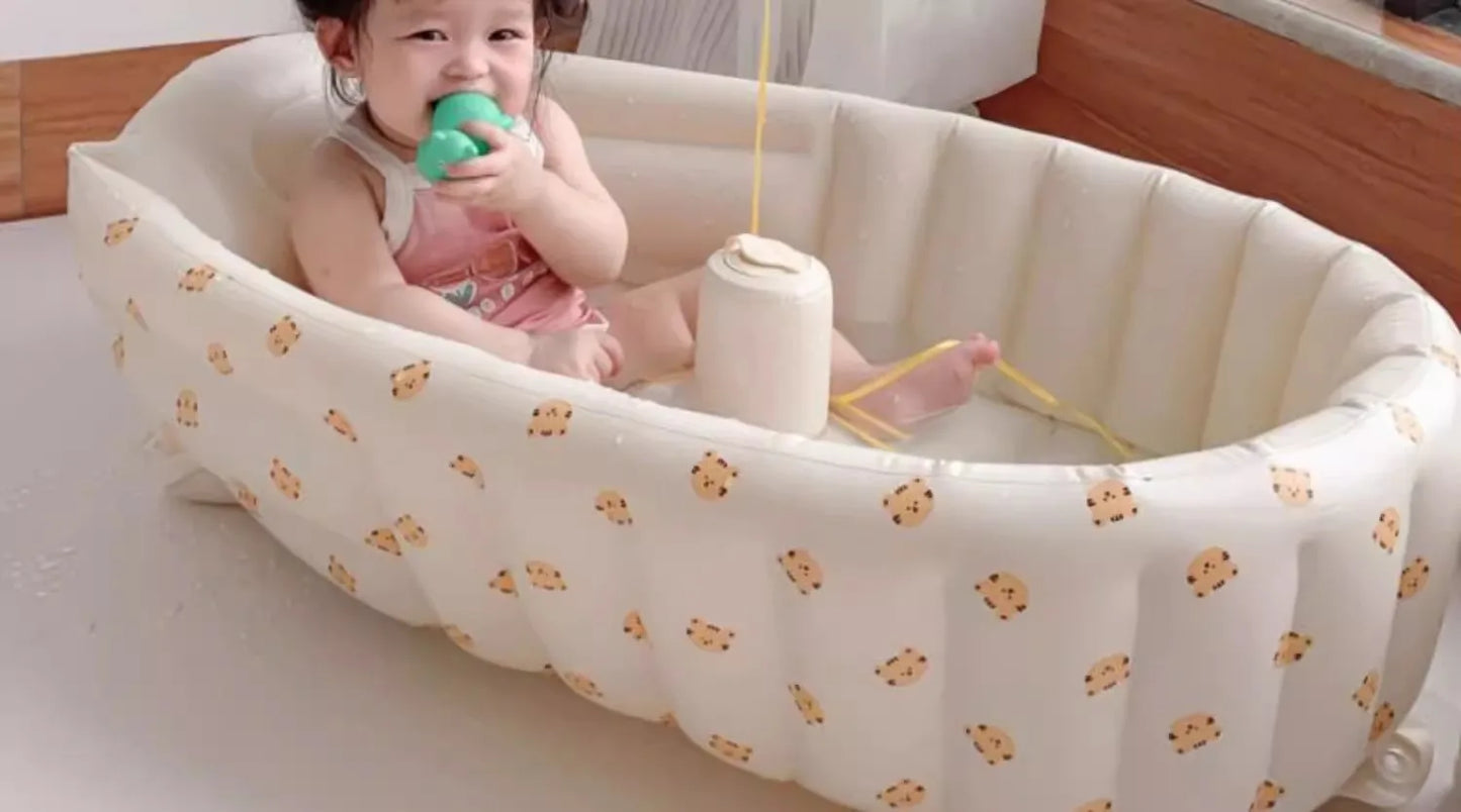 Ins style new portable baby bath tub newborn bath tub foldable children's inflatable swimming pool