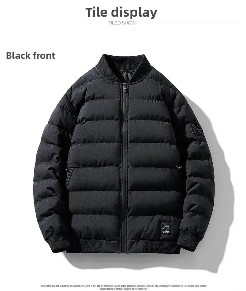 New Men's Outdoor Fashion Trend Windproof Warm Cotton Clothes Comfortable Versatile Breathable Sports Leisure Collar Jacket - AIAZ