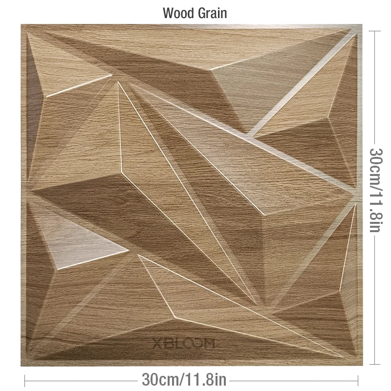12 Pcs 30cm 3D wall sticker decorative ceiling living room Wood grain wallpaper waterproof 3D Wall panel bathroom kitchen Hotel