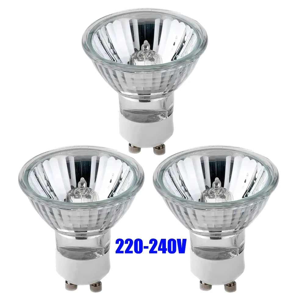 3-Piece GU10 Halogen Light Bulbs 220V 35W 50W MR16 Light Bulb for Track & Recessed Lighting,Range Hood Lights,Candle Warmer Lamp