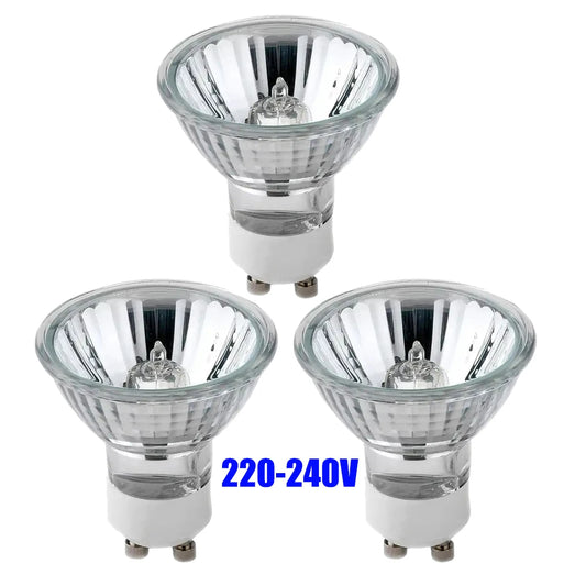 3-Piece GU10 Halogen Light Bulbs 220V 35W 50W MR16 Light Bulb for Track & Recessed Lighting,Range Hood Lights,Candle Warmer Lamp