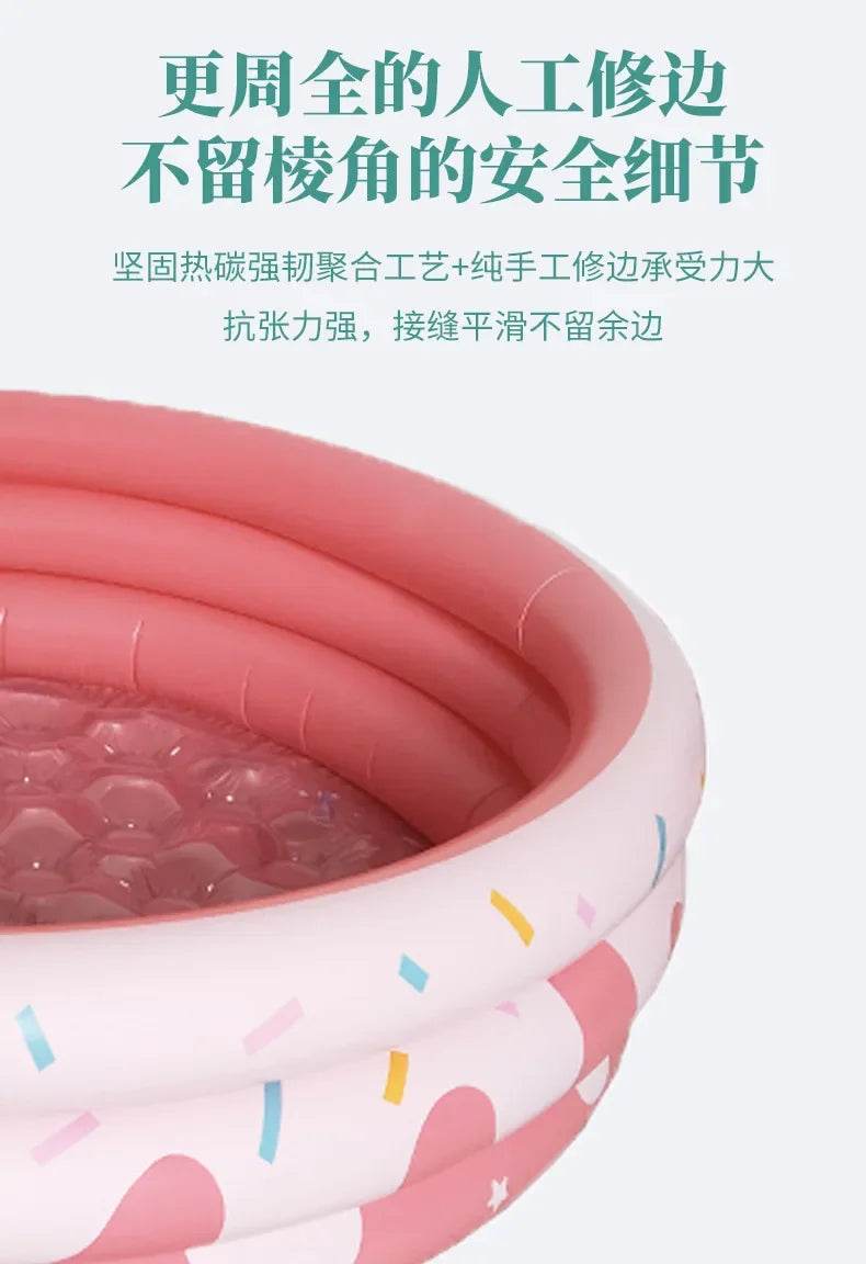 Reusable Inflatable Swimming Pool Double Layer Garden Portable Thickened For Kids Water Toys Party Round Indoor Outdoor Paddling - AIAZ