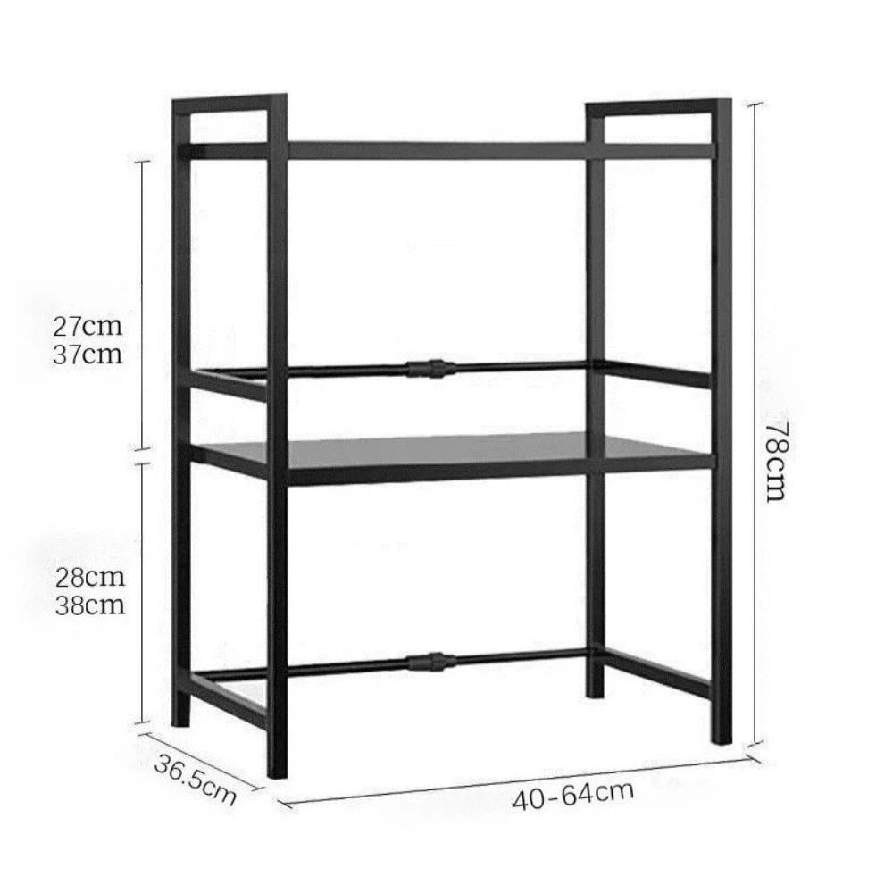 Household Multi-layer Width and Height Adjustable Storage Rack Kitchen Rust Proof Thickened Stable High Load-bearing Reset Rack