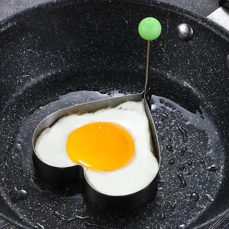 5 Style Heart Fried Egg Mold Stainless Steel Egg Mould Maker Breakfast Baking Omelette Rings Cooking Tools Kitchen Accessories