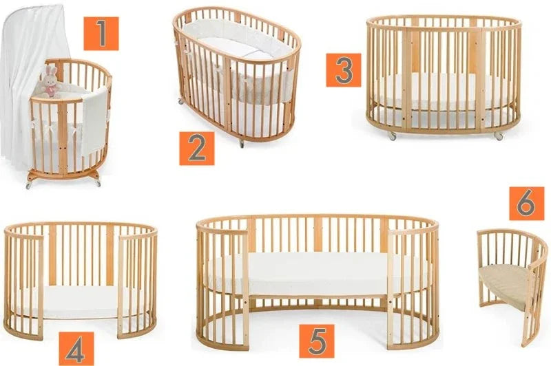 Portable Designs Wheels Mobile Circle Crib Convertible Cribs Sleeping Wood Oval Crib Cot Bed Baby Beds For New Born