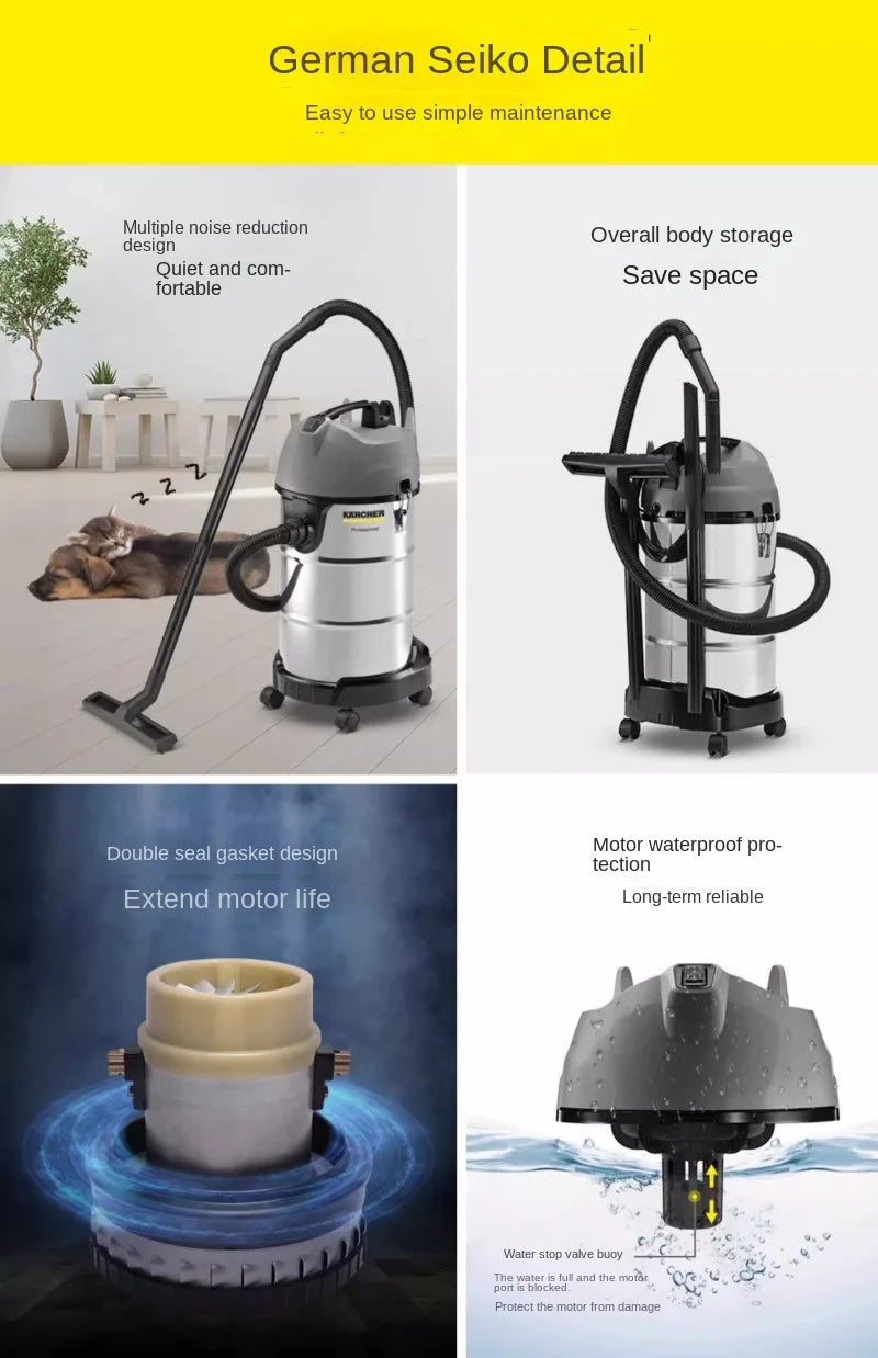 Germany karcher karcher household and commercial vacuum cleaner, bucket type wet and dry metal dust bucket NT20/1