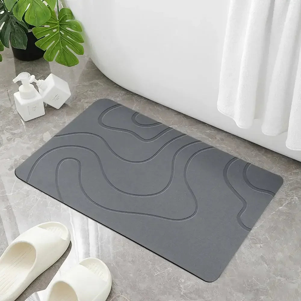 Absorbent Stone Bath Mat Toilet Door Non-slip Mat Entryway Rugs Bathroom Rugs FloorMat Quick Drying Diatomite Stone Shower Mats