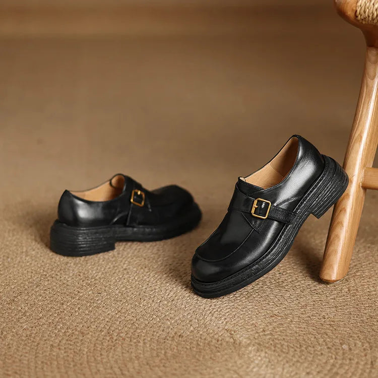 Dress Shoes Women Loafers Cow Leather Sheepskin Rubber Formal Business Suit Ladies 2025 Spring Autumn Handmade