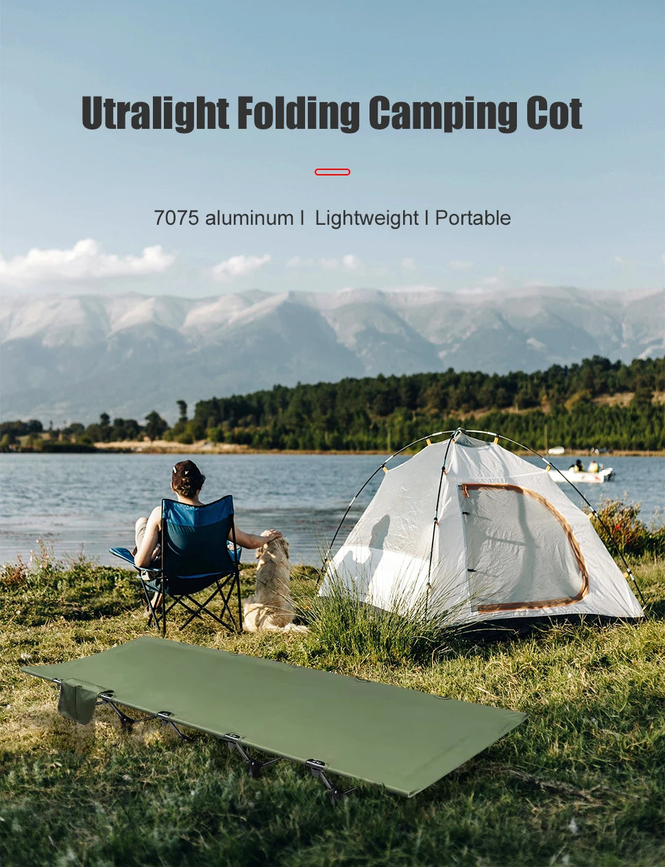 WESTTUNE Camping Cot Portable Folding Bed Outdoor Ultralight Compact Tent Bed for Camping Travel Backpacking Hiking Sleeping Cot