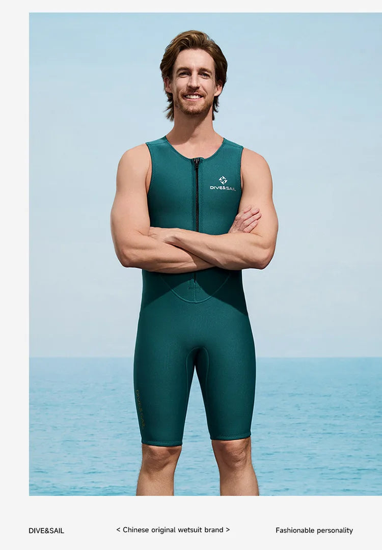 2MM Diving Pants Sunscreen Cold Proof Warm Men Women Neoprene Diving Vest Sleeveless Wetsuit Top Surfing Snorkeling
