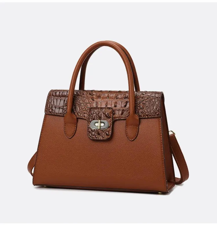 Embossed Handbag for Women 2025 New Fashionable Spacious Soft Leather Woven Rope Shoulder Hand Carry Crossbody Bag