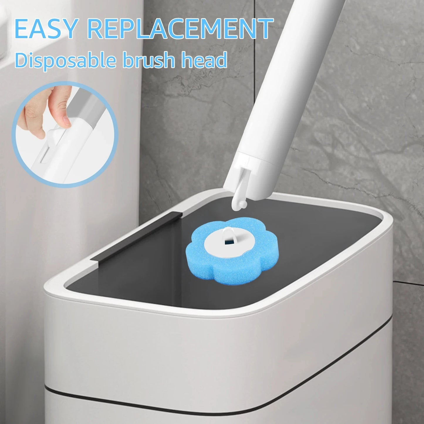 18/36Pcs Disposable Toilet Brush Long Handle Wall-mounted Wc Cleaning Tool Kit with Replaceable Brush Head Bathroom Accessories