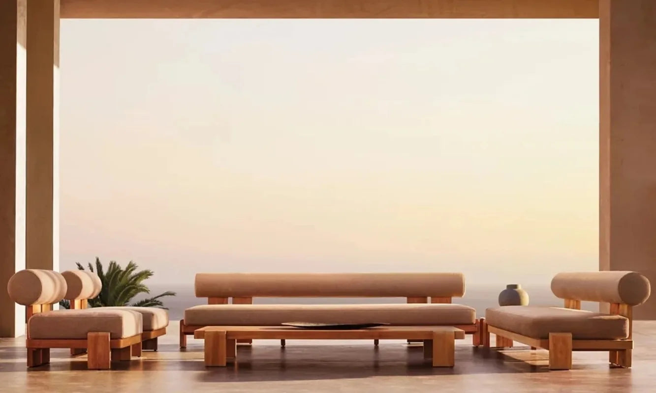 Hotel Patio Garden Sofa Set Teak Outdoor Teak Wooden Sofa Outdoor Furniture Solid Teak Sofa Set