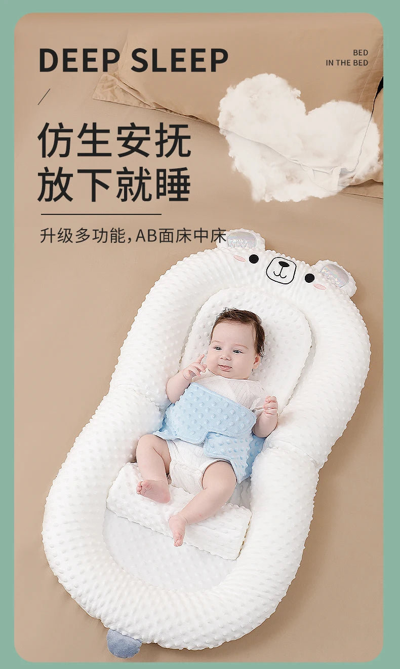 92 Baby Bedside Sleeper - Newborn Lounger Cushion, Anti-Reflux, Sleep Positioner for 0-3 Years, Infant Co-Sleeper.