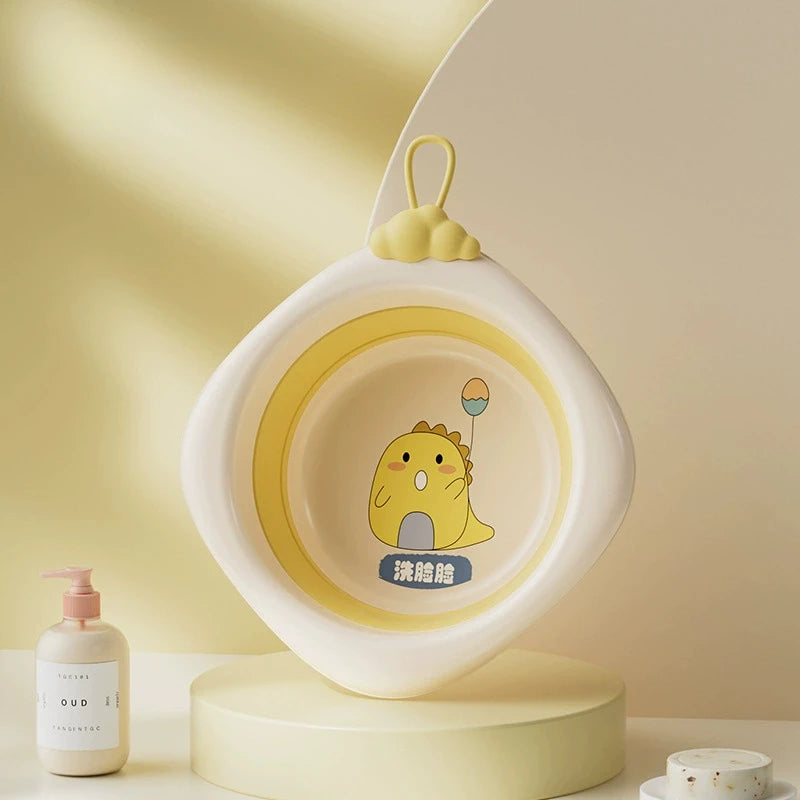 Folding Baby Washbasin Safe Material Cute Cartoon Style Thick and Easy To Fold Easy To Store Without Deformation