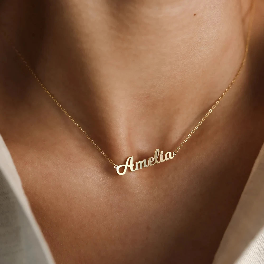 Haiyufly Custom Multiple Name Zircon Heart Necklace for Women Stainless Steel Jewelry Choker Chain Mother Kids Personalized Gift