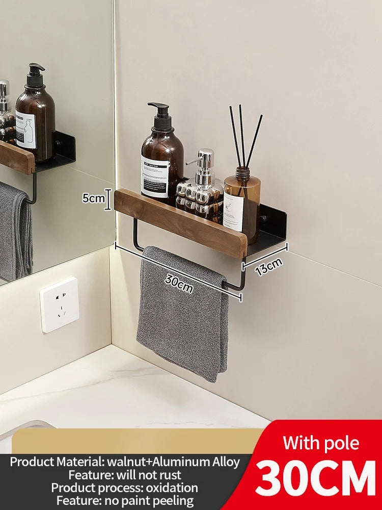 Wooden living room bathroom shelf wall mounted bathroom toilet sink shelf wall storage rack Kitchen shelf storage