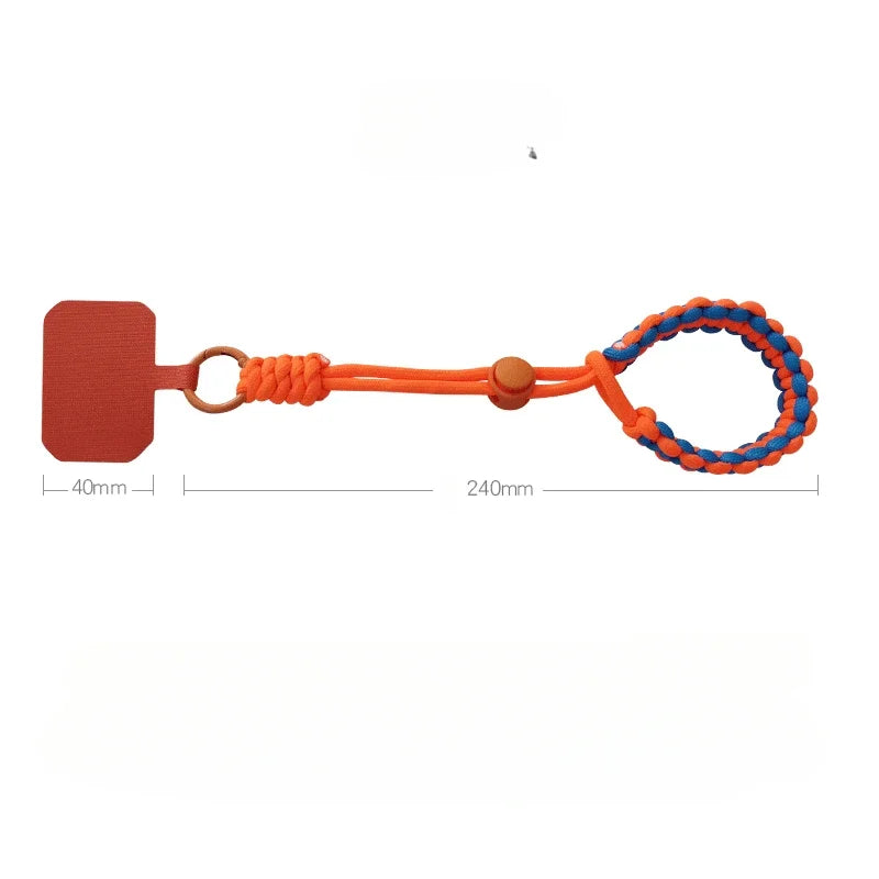 Short Sports Phone Charm Wrist Strap Adjustable Black Green Woven Sturdy Lanyard European Travel Anti-Theft Anti-robbery Keycord