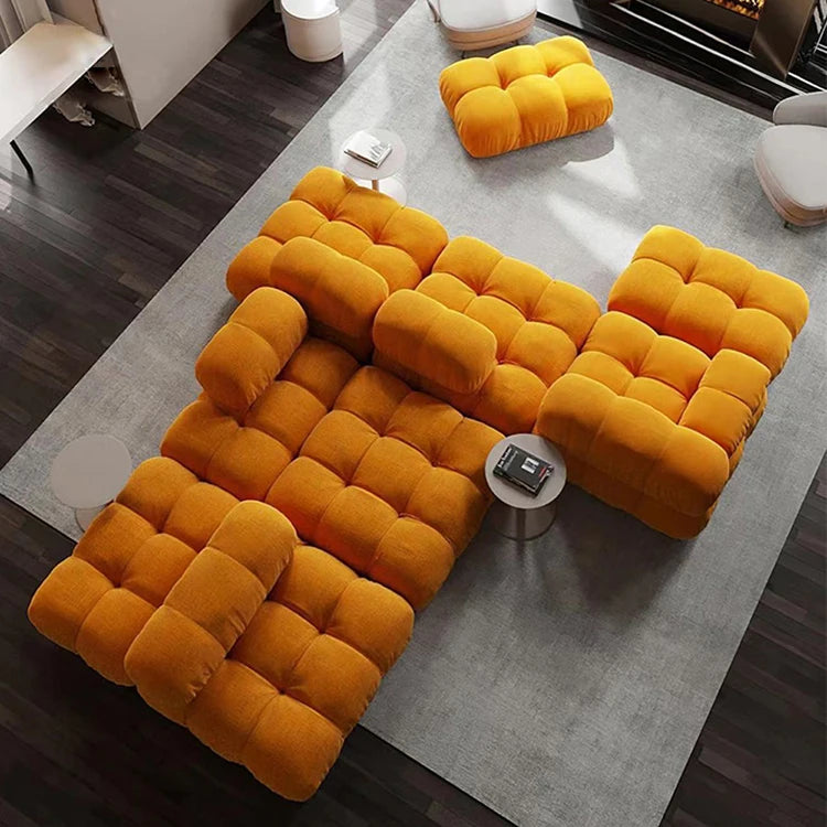 Luxury Sofa Living Room Furniture Curved Dresser Home Lounge Sofa Sets Italian Modern Fabric Velvet Sofa Set Furniture