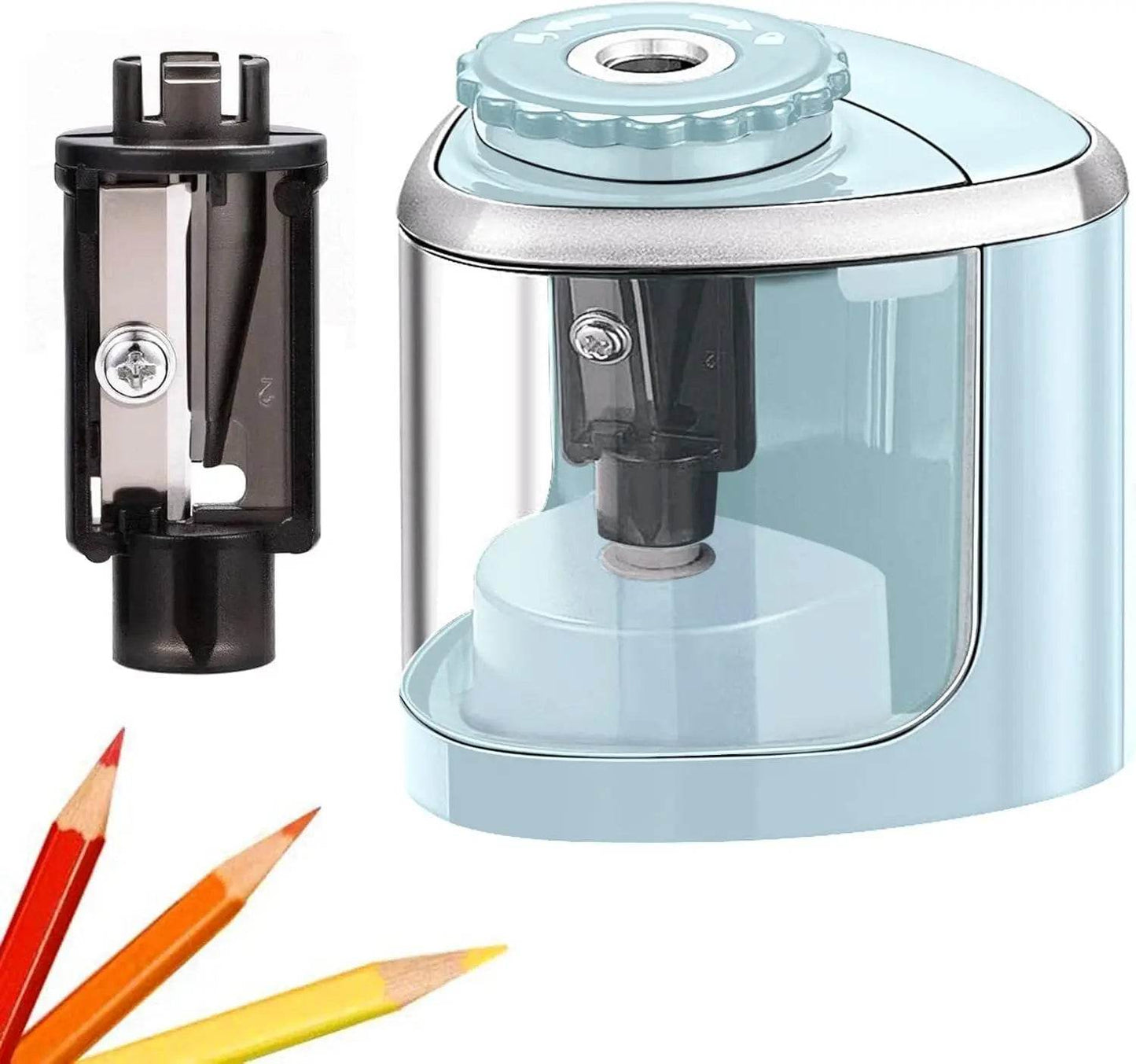 Portable Electric Pencil Sharpeners Fast Sharpen Back to School Supplies Sketch Writing Pencils(6-8mm) Student Classroom Office - AIAZ