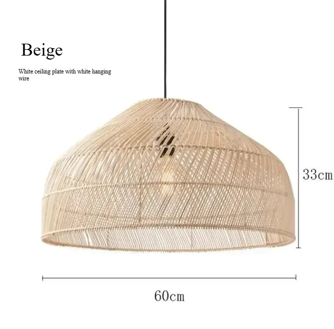Japanese Style Wooden Woven Handmade Pendant Lights Restaurant Bedroom Study Room Chandelier Pastoral Rattan Tatami Chandeliers