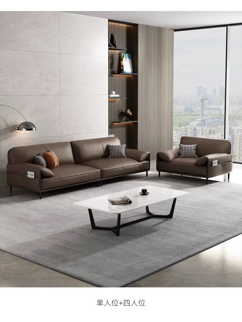 Comfortable Adult Sofa Simple Modern Leather Italian Light Luxury Sofas Business Reception Designer Sillon Cama Home Furniture