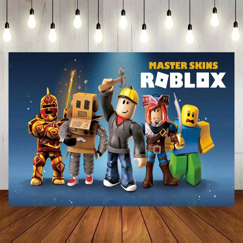 Hot Roblox Birthday Party Decor Game Balloons Disposable Tableware Backdrop For Kids Boy Party Supplies Baby Shower Toy Gifts - AIAZ