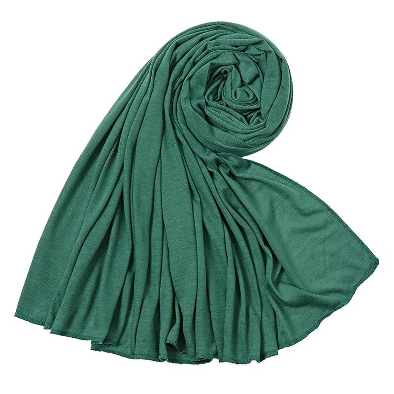 Hot Muslim Fashion Woman Soft Hijabs Scarf Shawl Plain Cotton Jersey Scarves Turban Women Long Shawls Head Wrap Headband Abaya - AIAZ