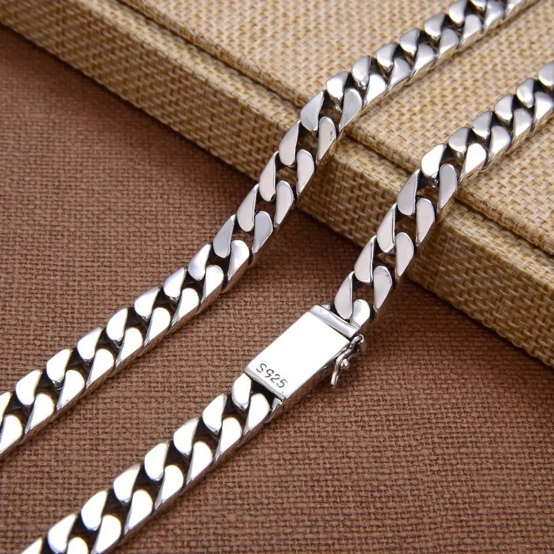 Factory Price 100% S925 Sterling Silver Miami Hiphop Cuban Trend Clavicle Chain Necklace for Man Women Boyfriends Jewelry
