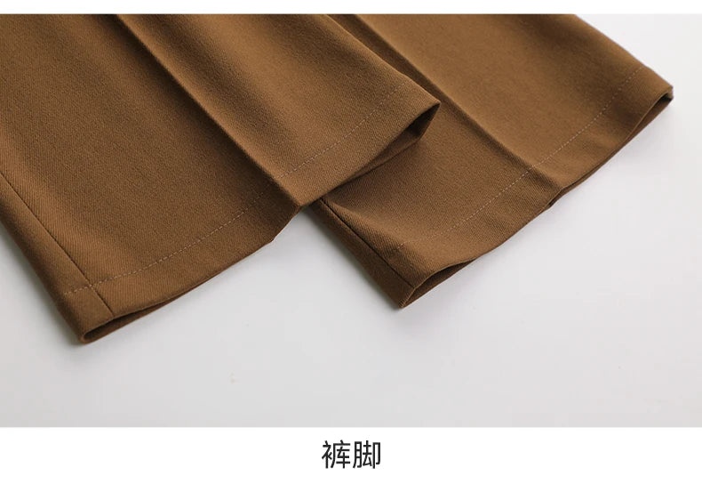 NAVIU High End Pant Suit Brown Solid Office Ladies Female Business Work Wear 2 Piece Set Formal Blazer Jacket And Trouser