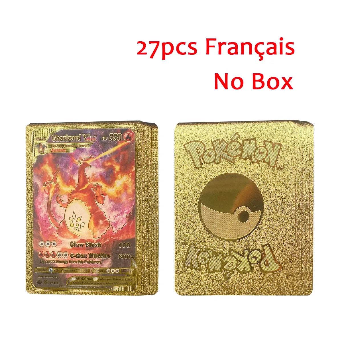 27-110pcs Pokemon Cards Pikachu Gold Silver Black Colorful Vmax GX Vstar Spanish English French German Collection Card Toys Gift - AIAZ