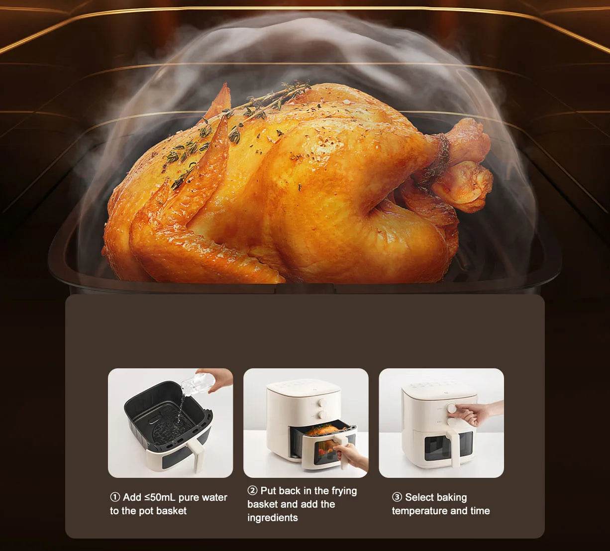 New Xiaomi Mijia Air Fryer N1 5L Household Low Oil And Light Fat No Flipping Required Smokeless Kitchen Electric Hot Fryer Oven - AIAZ