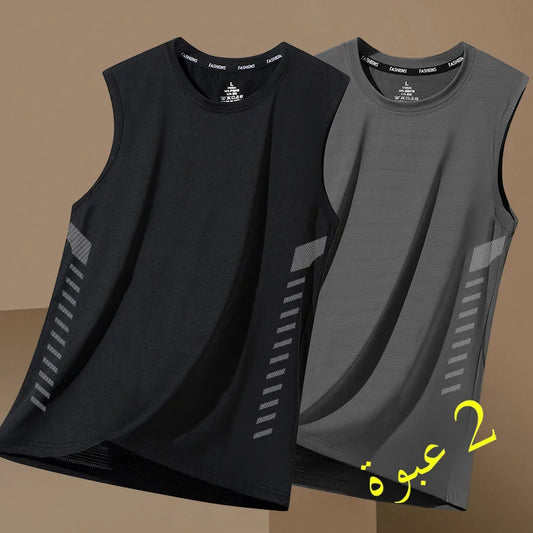 Men's Summer New Sle Qui Dry Sport Vest Loose Ice Silk Svel T-irt Fitn Training Running Baskeall American Sle