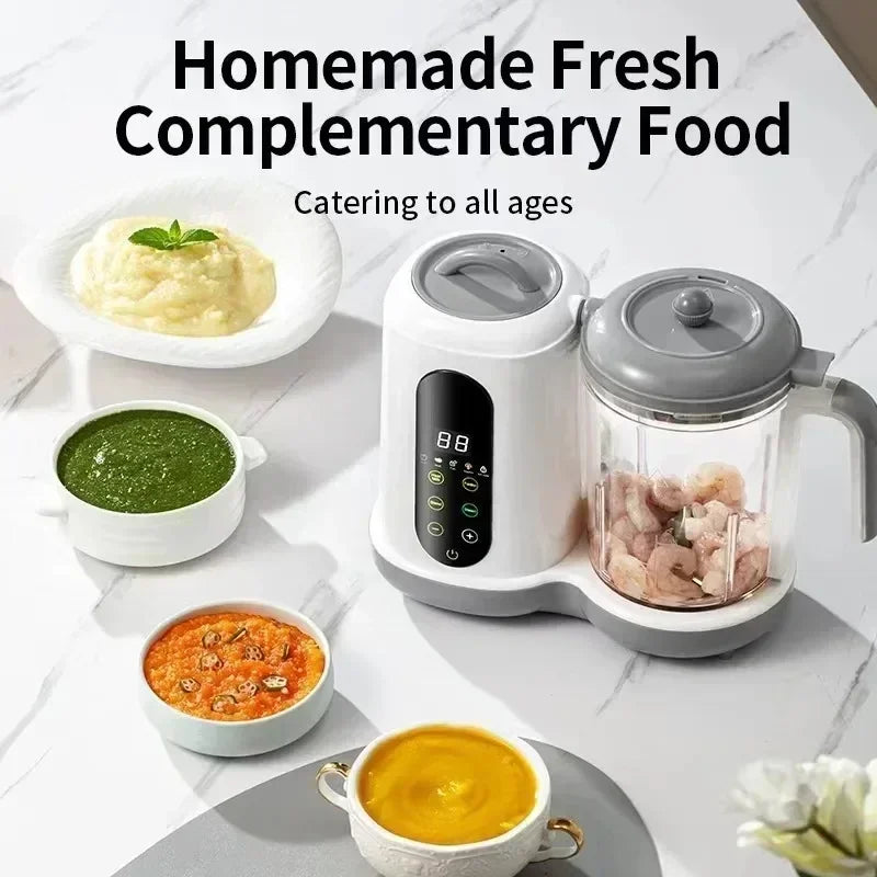 2024 Baby Food Maker One Step Baby Food Processor Steamer Puree Blender Auto Cooking & Grinding Touch Screen Control White