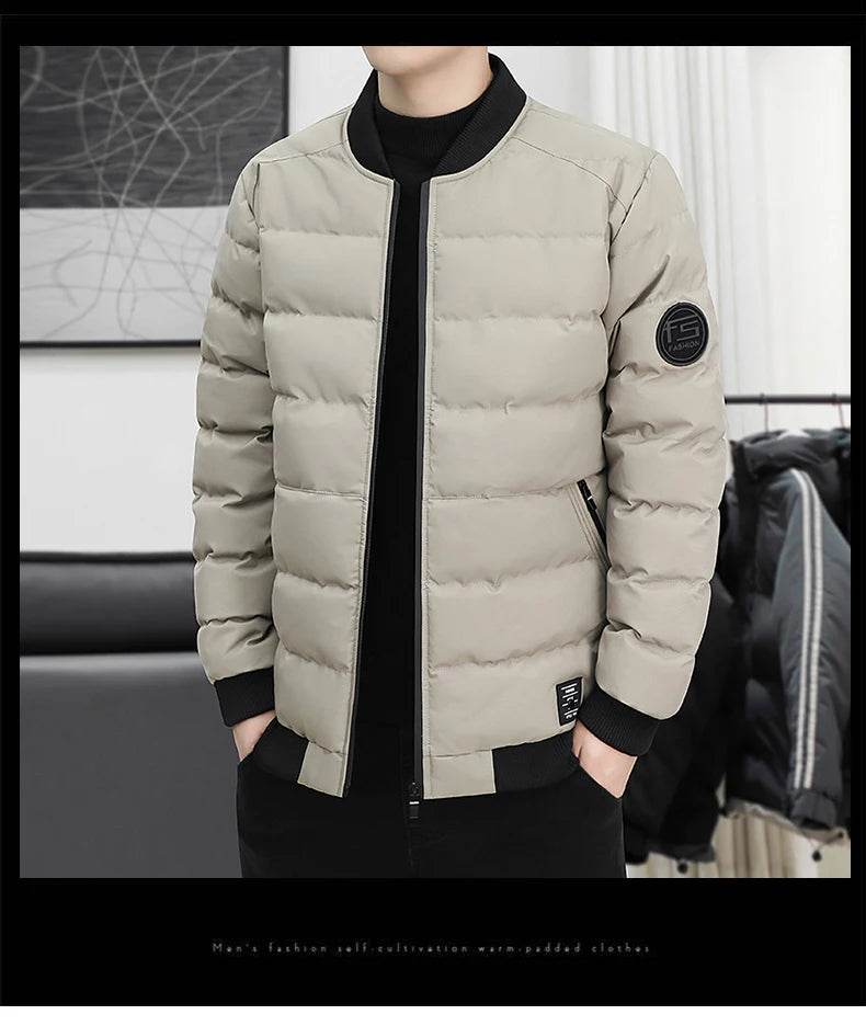 New Men's Outdoor Fashion Trend Windproof Warm Cotton Clothes Comfortable Versatile Breathable Sports Leisure Collar Jacket - AIAZ