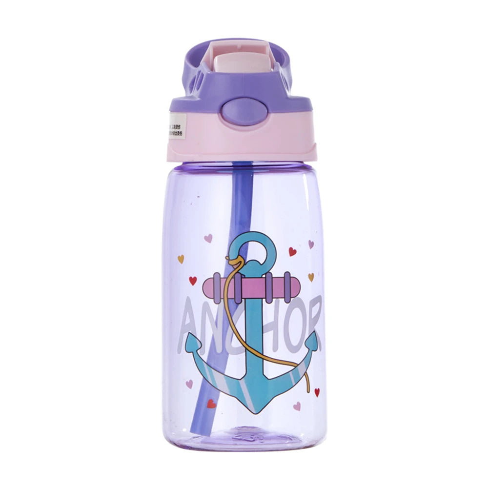480ML Kids Water Cup Creative Cartoon Baby Feeding Cups With Straws Leakproof Water Bottles Outdoor Portable Children's Cups