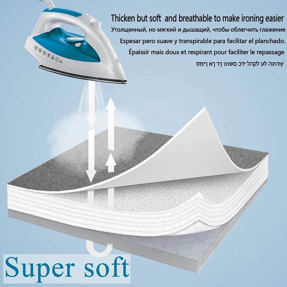 Ironing board cover 140x50cm, cotton cover and thick felt liner, easy to fit, resistant to burning, Morandi color - AIAZ