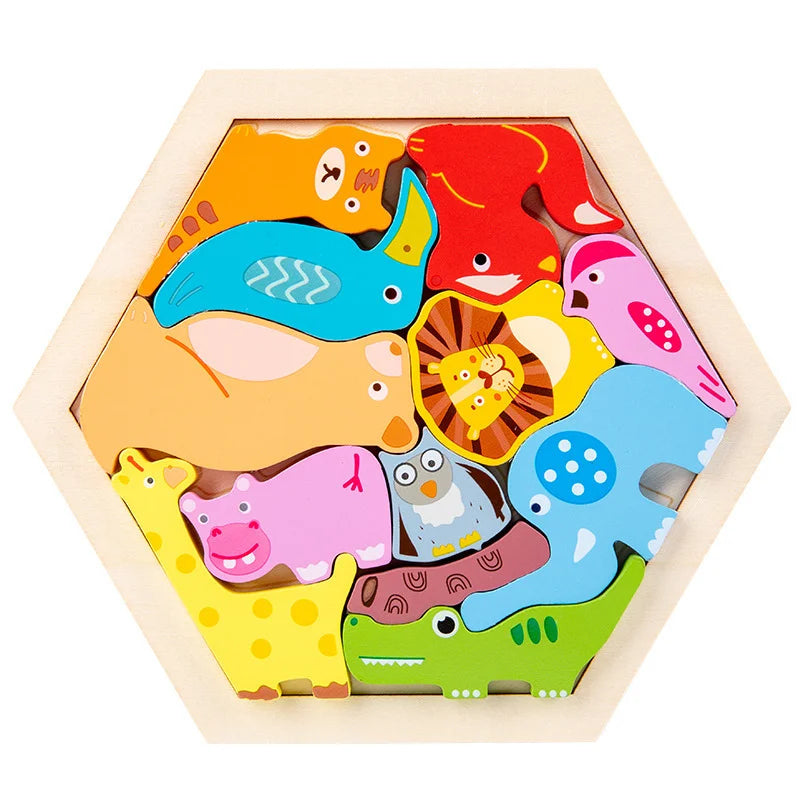 27 Style Block Puzzle Jigsaw Puzzle Board Classical Puzzle Children's Toys Hexagonal Alien Chess Tangram Puzzle Toys