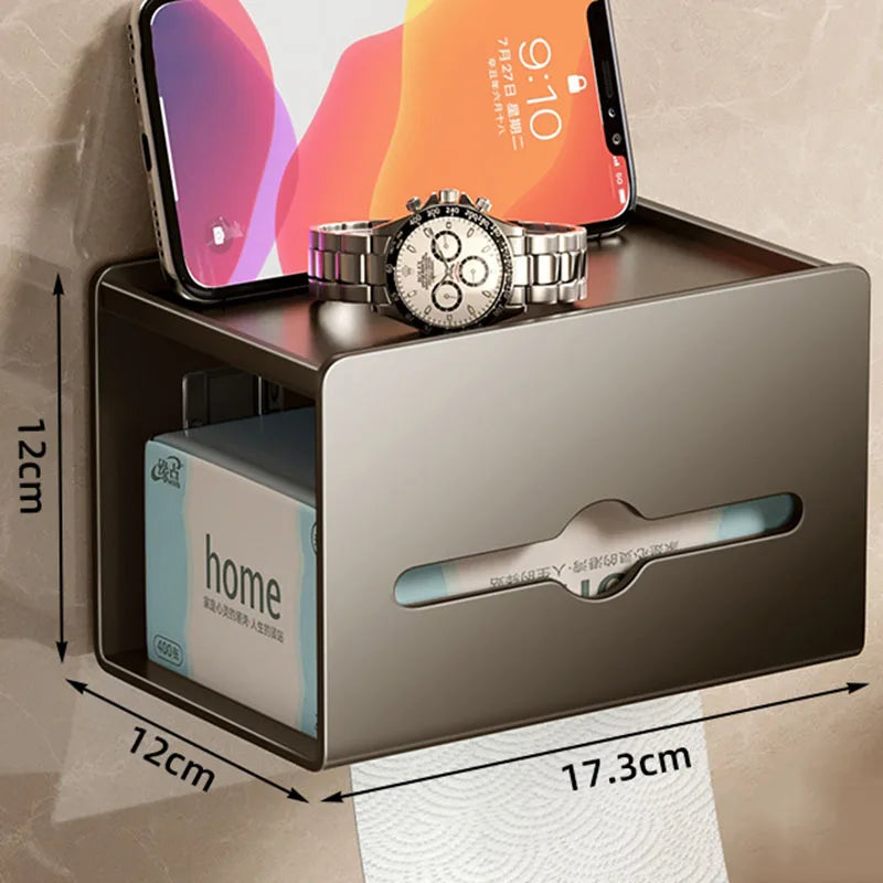 Toilet Paper Holder Wall-Mounted Carbon Steel Toilet Paper Holder Tissue Rack Bathroom Tissue Holder Bathroom Accessories