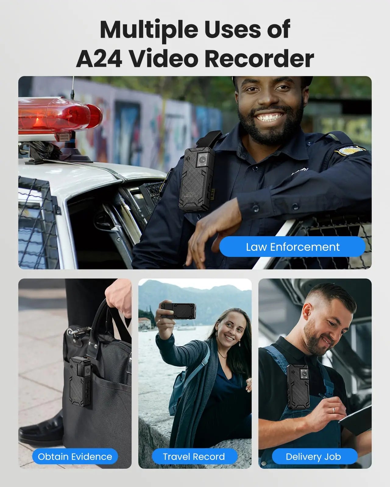 BOBLOV Mini Camera A24 HD 1296P Sports Action DV Digital Cameras Security Protection Small Camcorder Pocket Police Body Camara